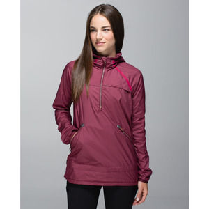 Lululemon Miss Misty 1/2 Zip Pullover Glyde Running Jacket Rust Berry Red 10